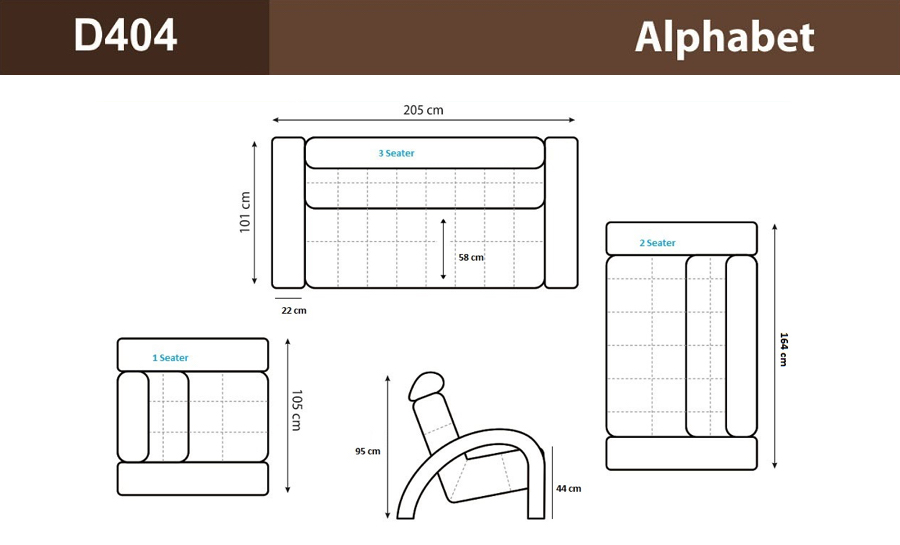 Alphabet Leather Sofa Lounge Set